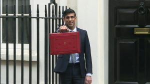 Chancellor with briefcase